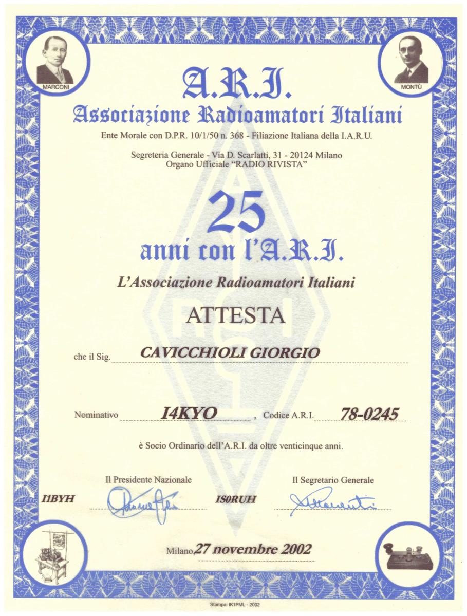I4KYO - Callsign Lookup by QRZ Ham Radio
