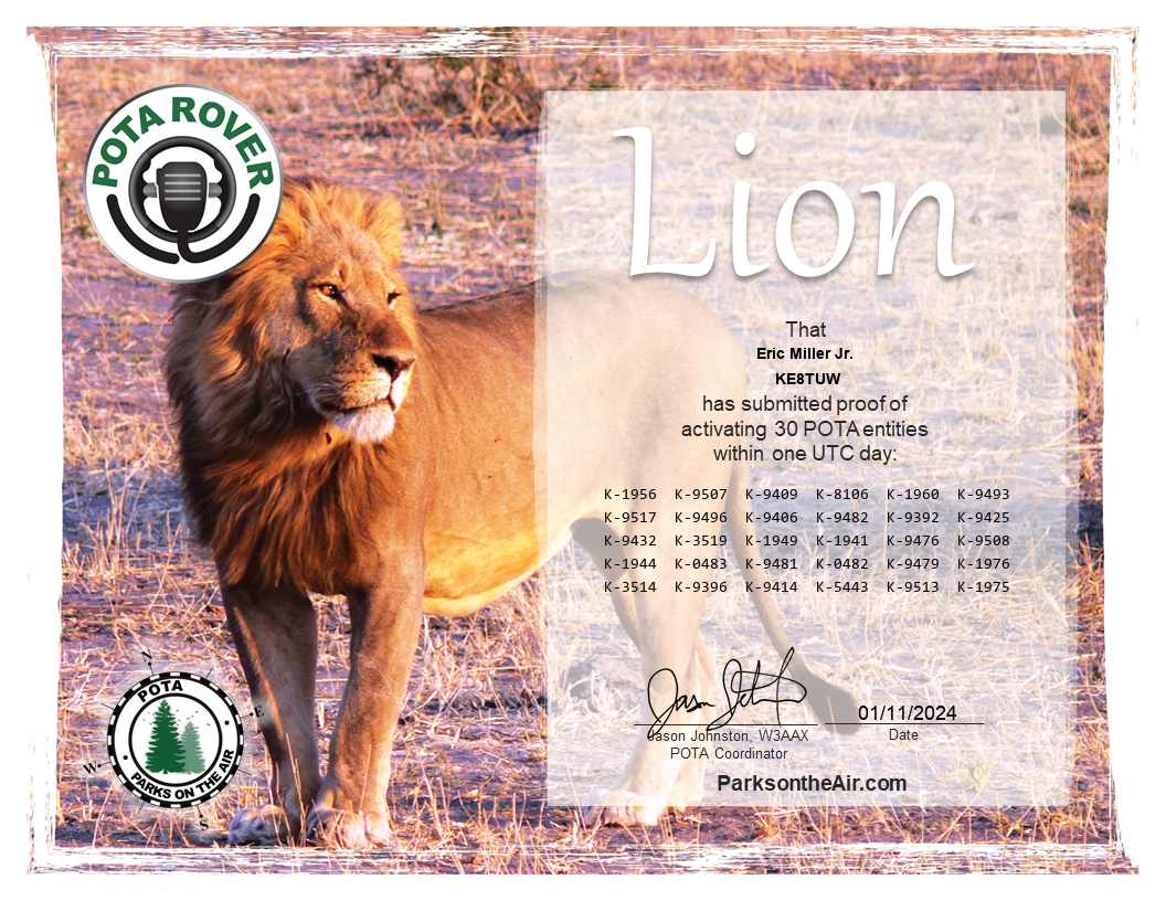 ライオン KE8TUW - Callsign Lookup by QRZ Ham Radio
